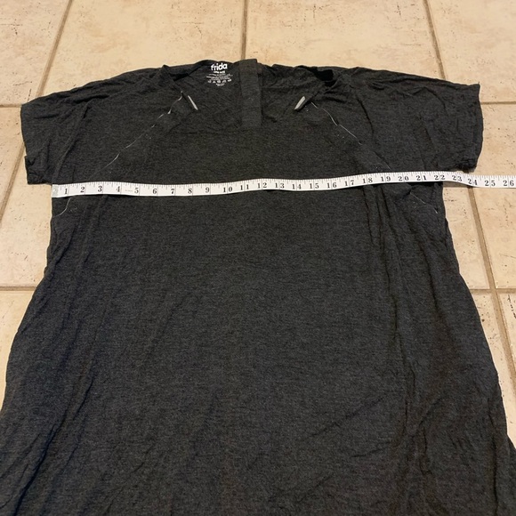 Frida Dark Grey ONE SIZE Button-Front T-Shirt Dress - Picture 3 of 5